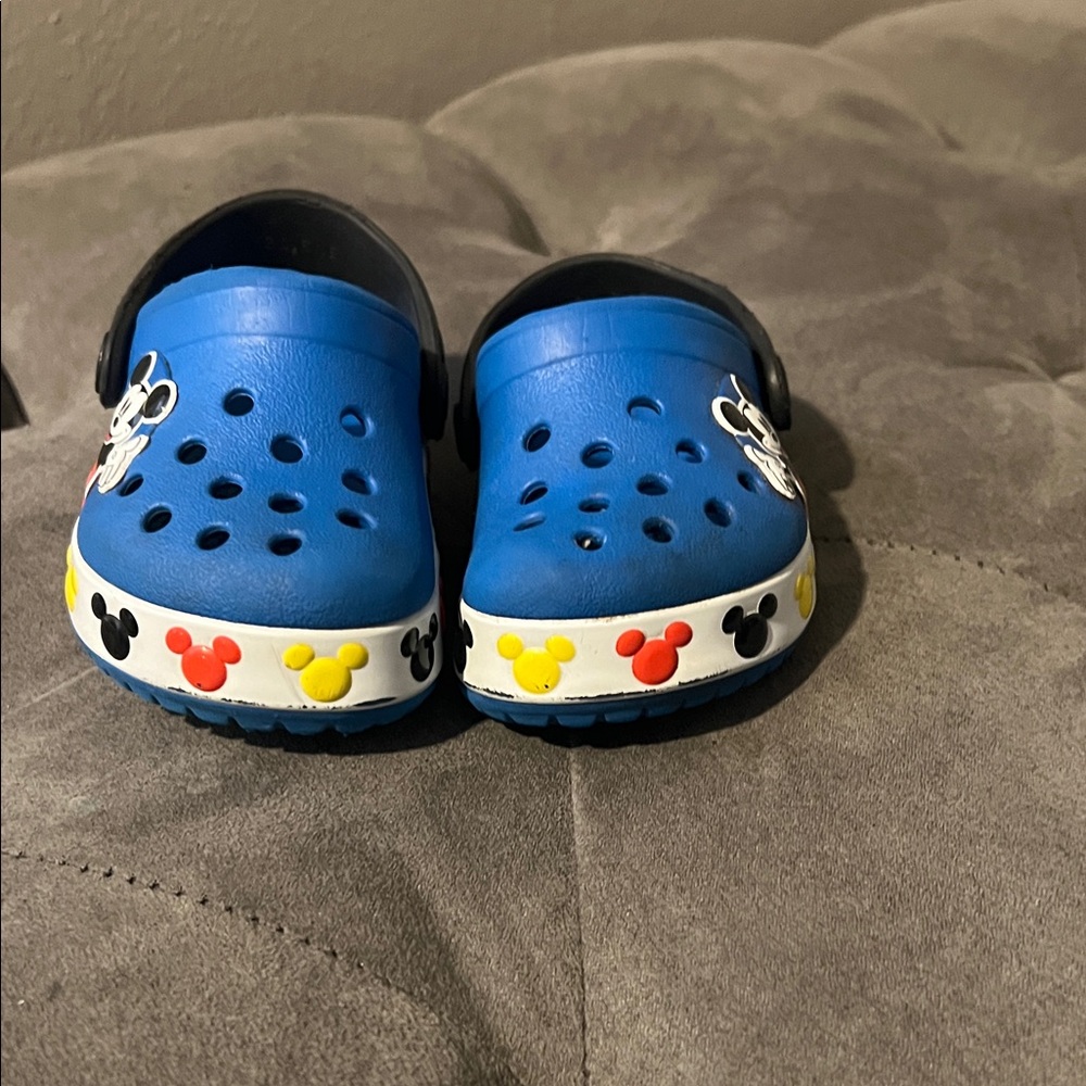 Crocs Disney Kids Blue Water Shoes with Mickey Mouse Accents
